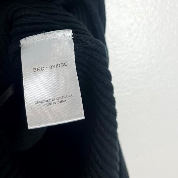 BEC&BRIDGE Riviera Knit Twist Midi Dress in Black Size US 2 - Picture 9 of 16